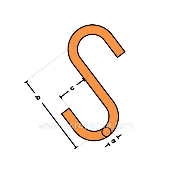 Gancho Antidesgaste "S" Diam.20 - 1000 kg carga Gancho AD S20-1000 - Imagen 2
